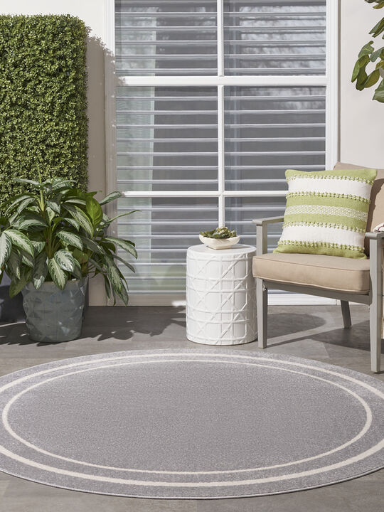 Nourison Essentials NRE02 Gray/Ivory 8' x Round Rug