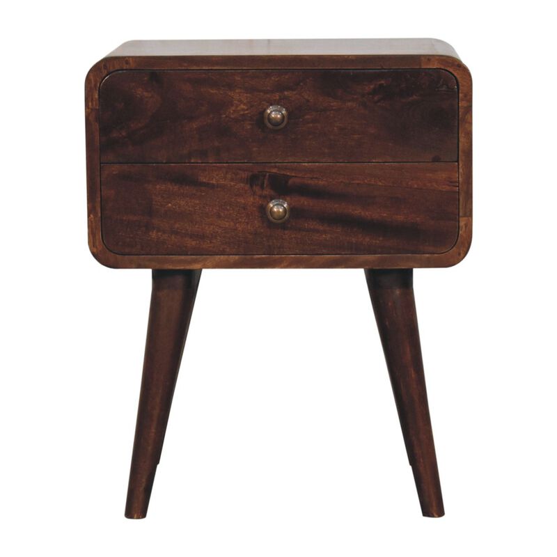 Artisan Furniture Solid Wood Curved California Walnut Bedside