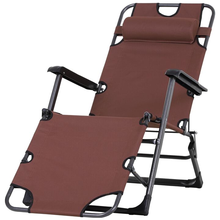 Hivvago 2-in-1 Folding Chaise Lounge Chair for Outdoor Use