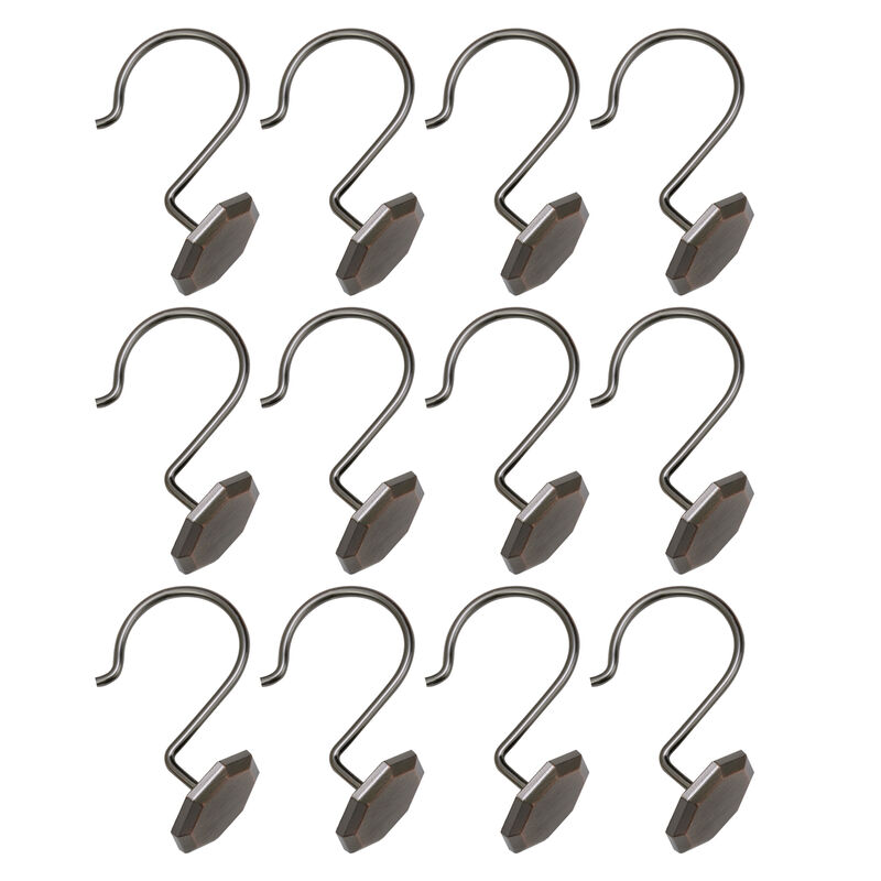 Zinc Shower Curtain Hooks, Set of 12 image number 2