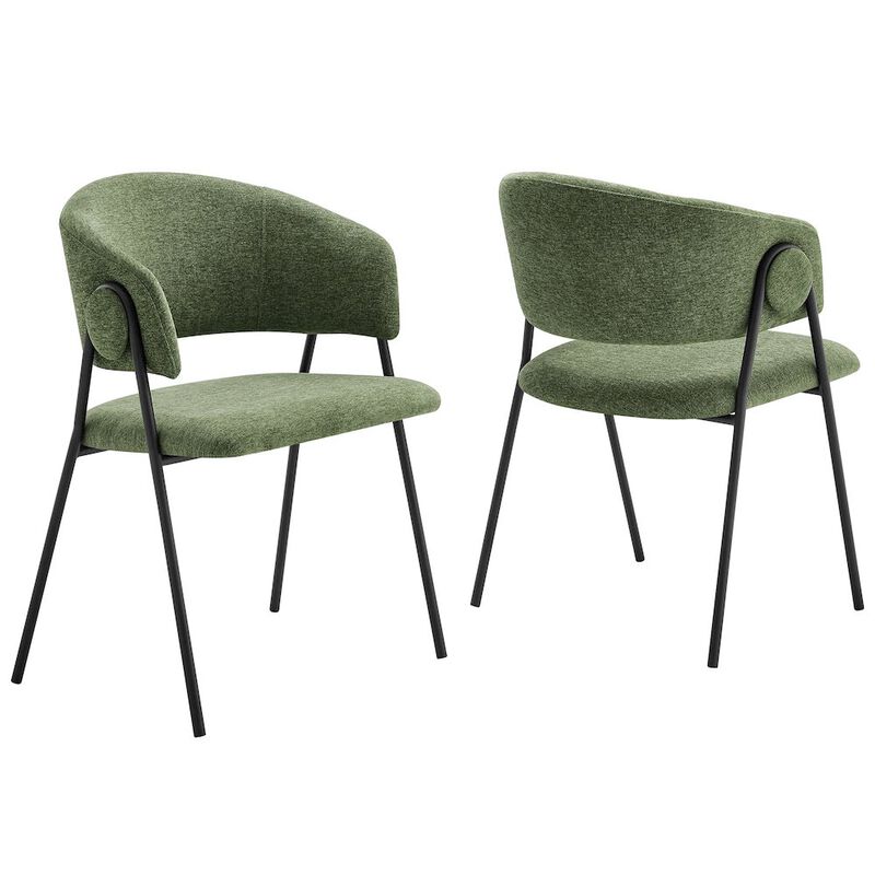 Nella Upholstered Heathered Chenille Dining Chairs Set of 2 image number 0