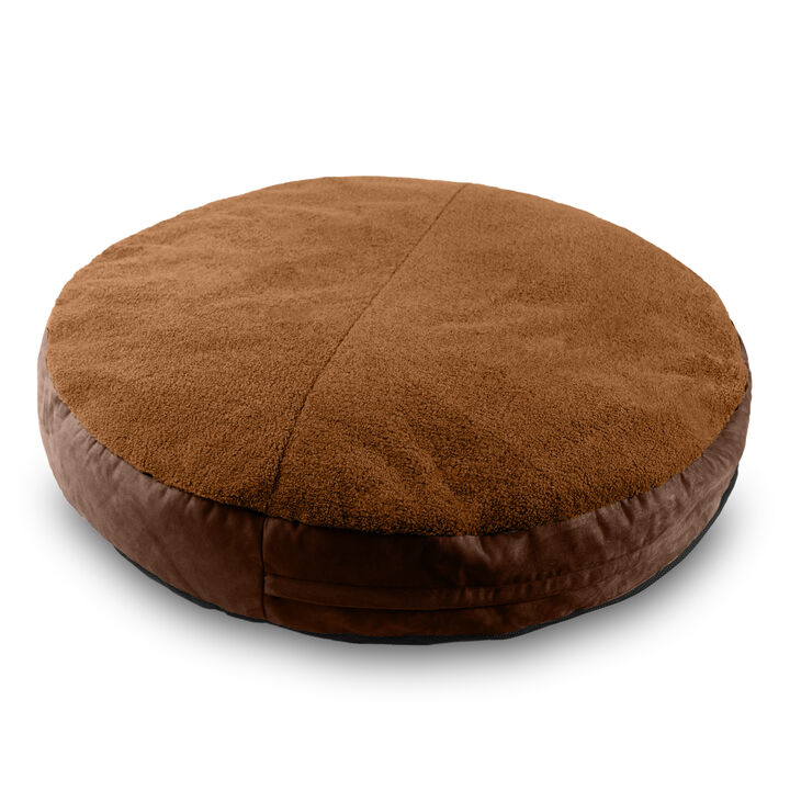 Jaxx Robbi Round Pet Bed, Large - Caramel & Chocolate