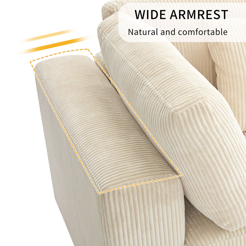 Merax Modern 3 Seater Sofa with 5 Pillows