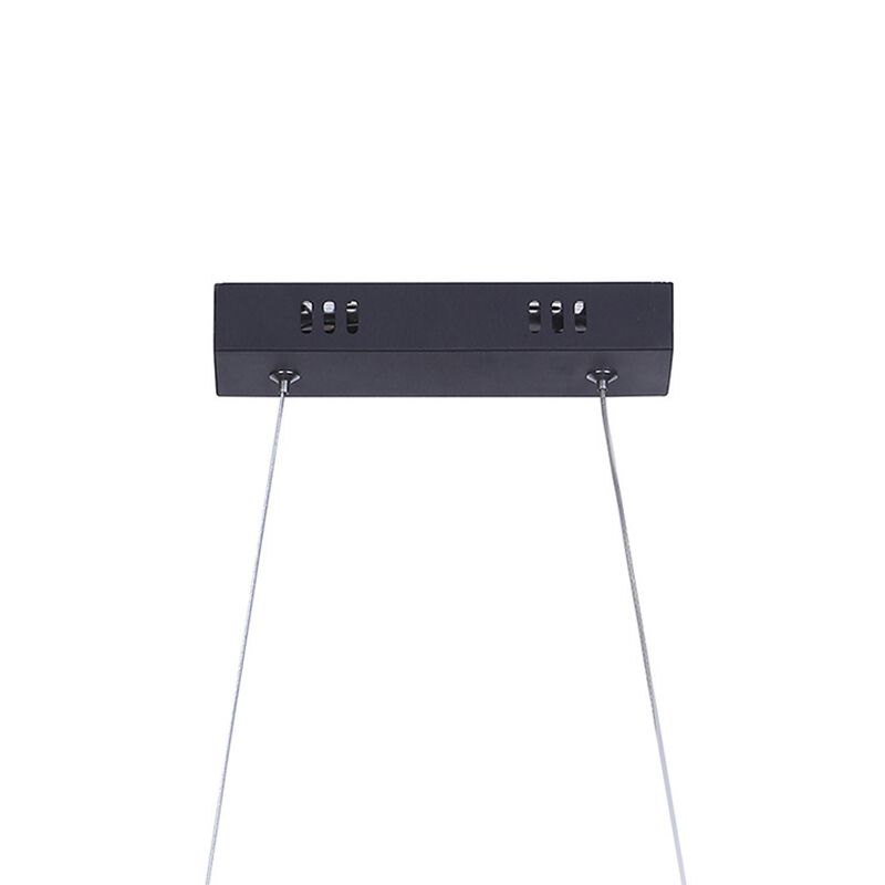 Modern Ceiling Pendant Light, Suspended Aluminum Spiral Loop, 23 Inch - Benzara