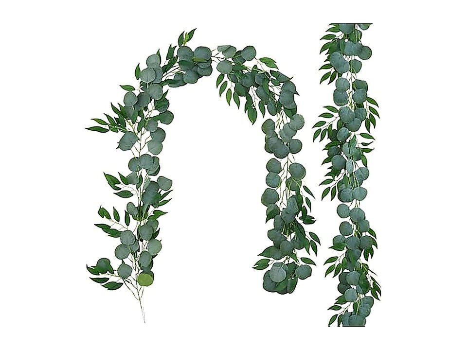 2 Pack 6 Ft Greenery Garlands Fake Eucalyptus Vines Willow Leaves Rustic Wedding