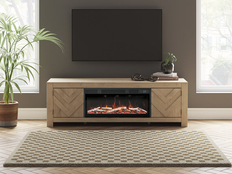 Cayboni 71" TV Stand with Electric Fireplace image number 1