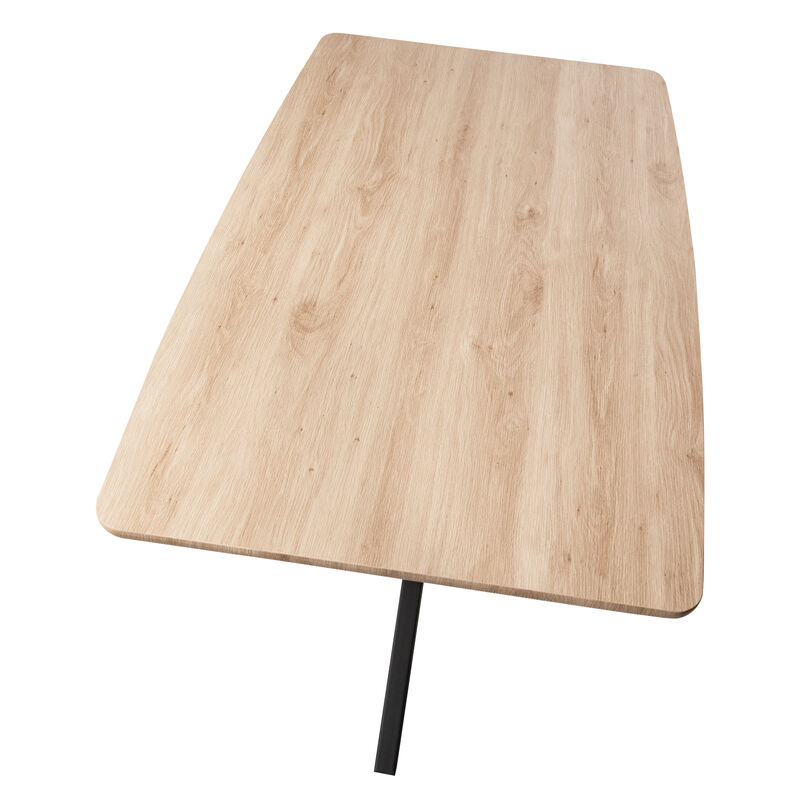 LeisureMod Ravenna 63" Rectangular Wood Dining Table With Modern Metal Base image number 6