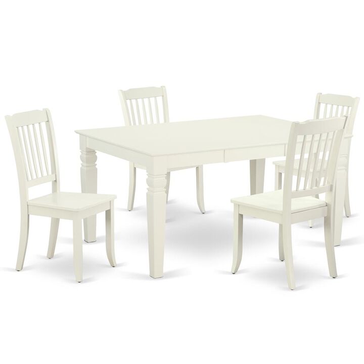 Dining Room Set Linen White, WEDA5-LWH-W