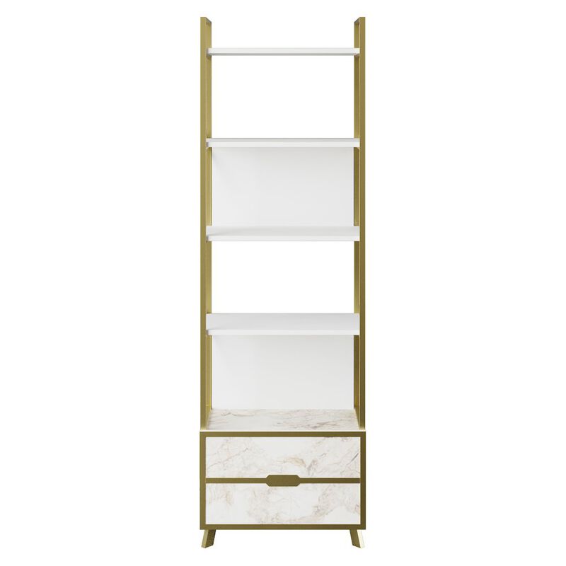 Decorotika Frida 60 Bookcase - Ephesus Marble & Gold