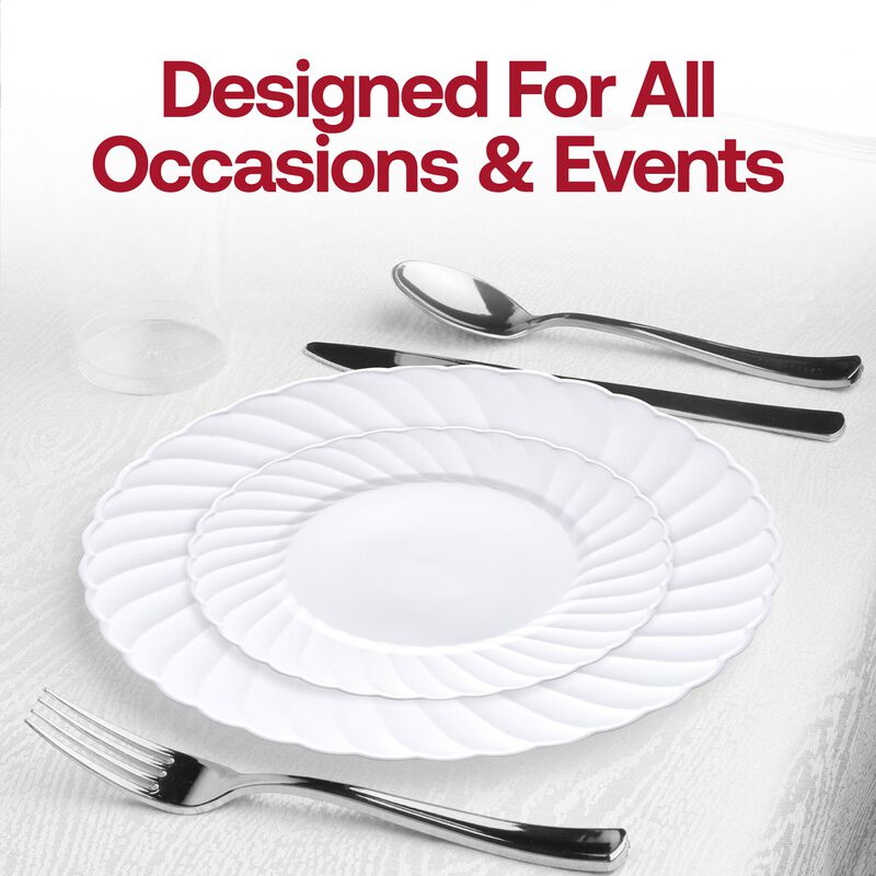 7.5" White Flair Plastic Salad Plates (108 Plates) image number 6