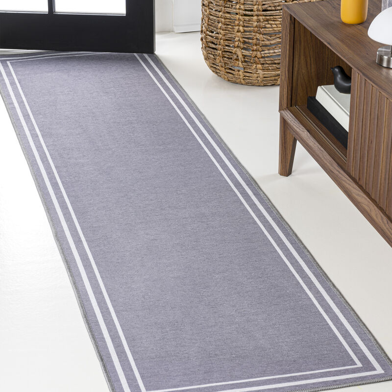 Sloane Classic 2-Stripe Border Washable Area Rug
