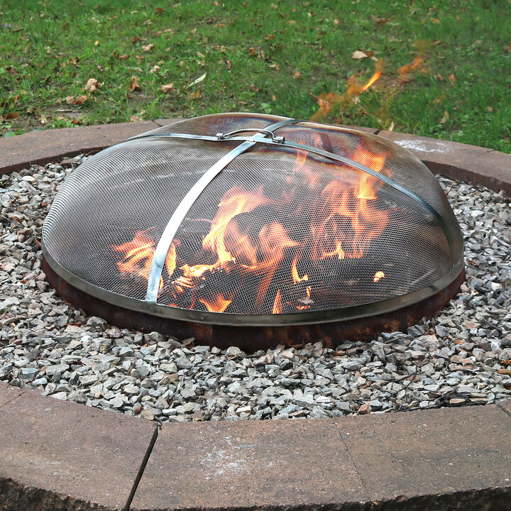 Sunnydaze Round Stainless Steel Fire Pit Spark Screen