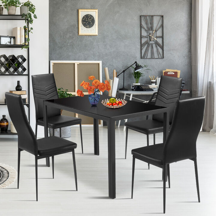 5-Piece Kitchen Dining Set with Table and 4 Chairs for Modern Dining Spaces