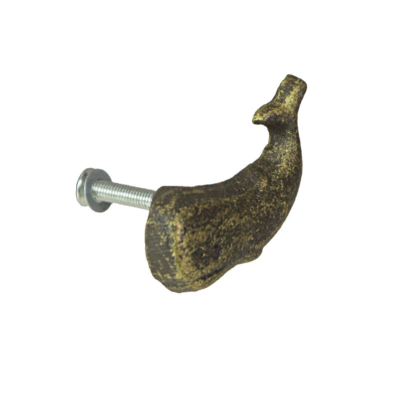 Set of 6 Antique Bronze Finish Cast Iron Whale Drawer Pulls Decorative Cabinet Knobs - Easy Install - Timeless Coastal Charm - Nautical Home Decor 2.25 Inches Long image number 5