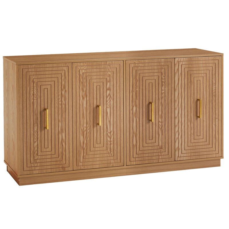 Hinnob 4-Door Geometric Wood Sideboard image number 6