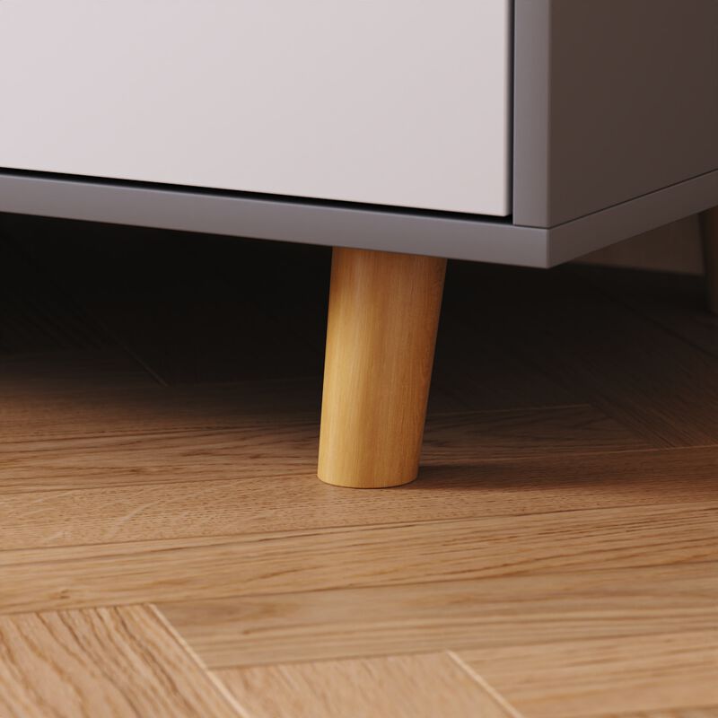 FUFU&GAGA 4-Drawer Baby Changing Table with Storage Cabinet （32.3" W x 18" D x 37" H ), Natural Wood & White