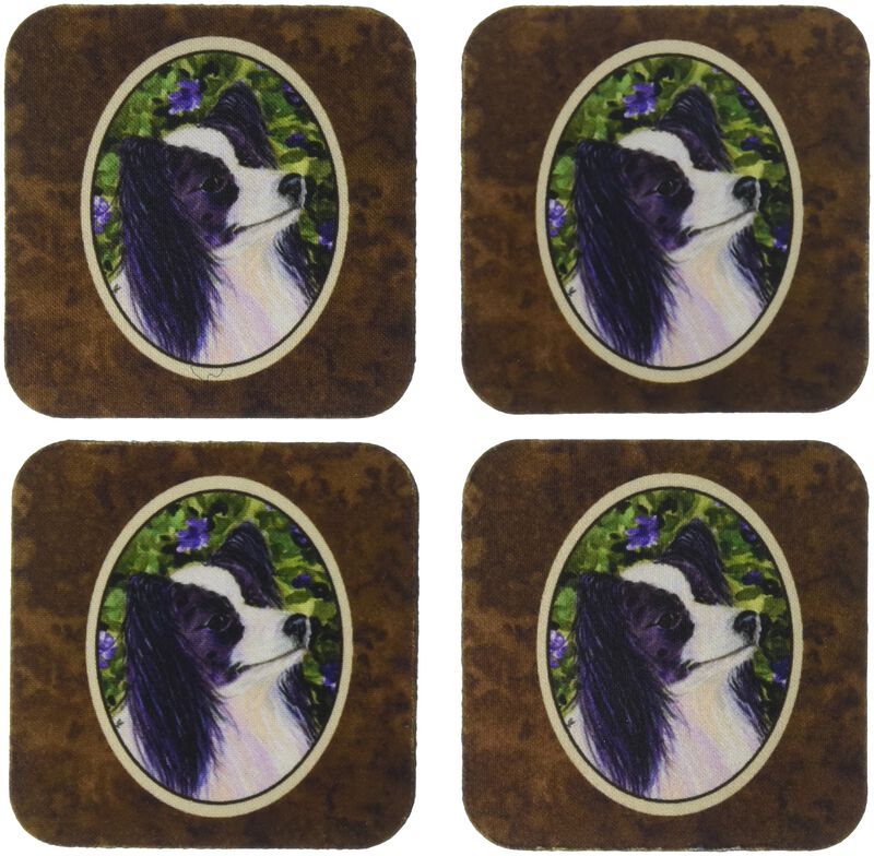 Caroline's Treasures SS8896FC Papillon Foam Coasters (Set of 4), 3.5 H x 3.5 W, Multicolor image number 0