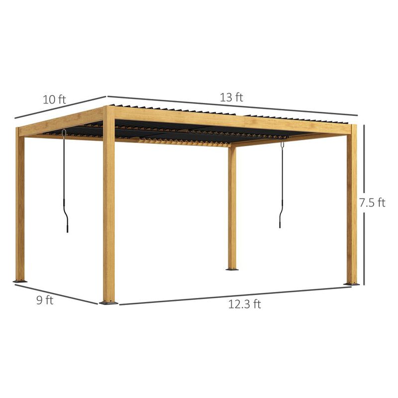 Hivvago 10x13 Outdoor Pergola with Adjustable Louvers image number 2