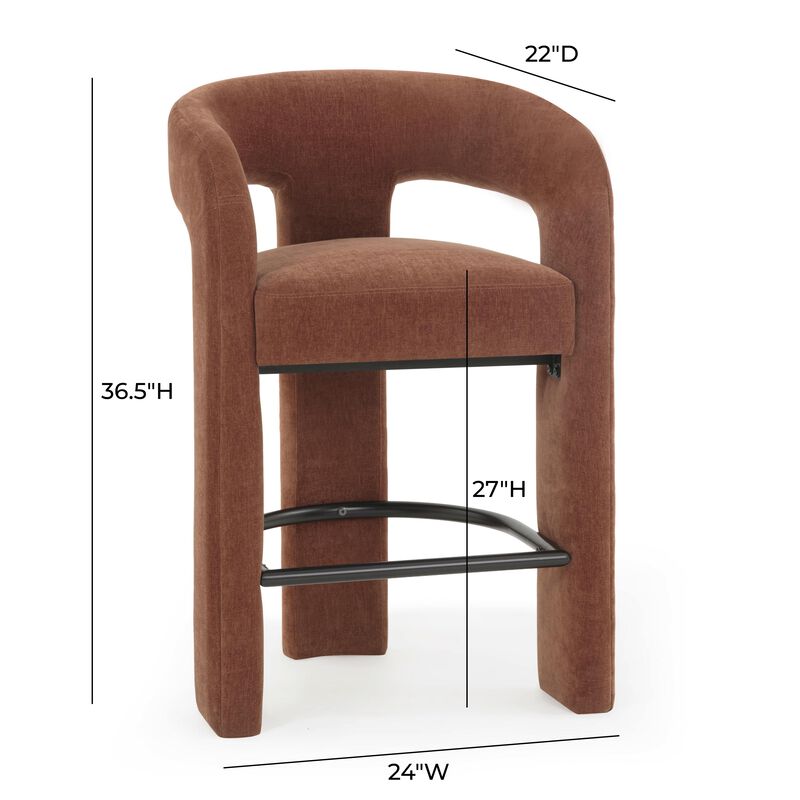 Malone Taupe Performance Chenille Counter Stool image number 6