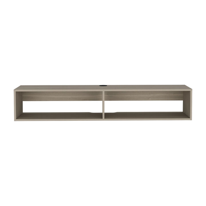 HomeRoots 59" Beige Floating Mount TV Stand