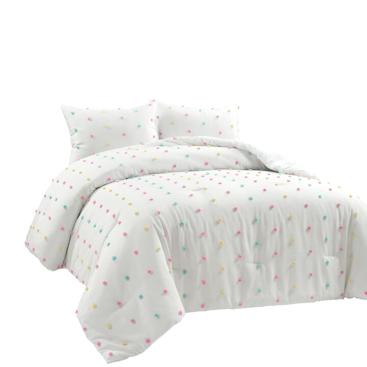 Rainbow Tufted Dot Comforter 3-Pc Set