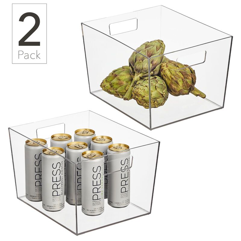 mDesign Nate Home by Nate Berkus Plastic Storage Bin for Pantry, 2 Pack - Clear image number 4