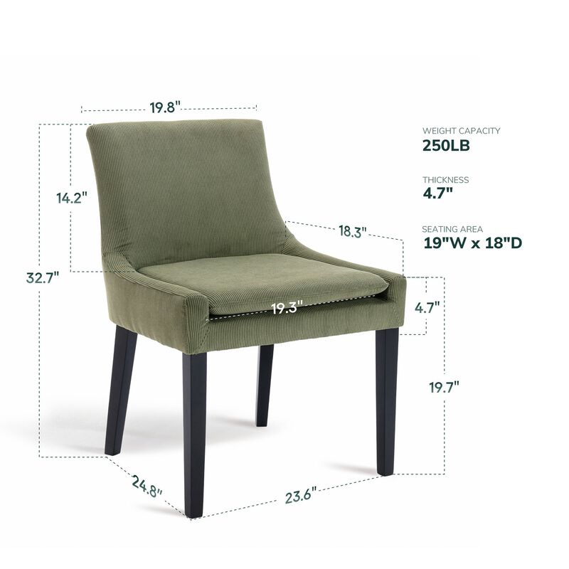 COLAMY MAIRA Transitional Neutral Dining Chair-Dark Grey Set of 2 image number 6