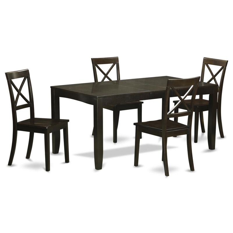 5 Pc Dining set-Table with Leaf Plus 4 Dining Chairs