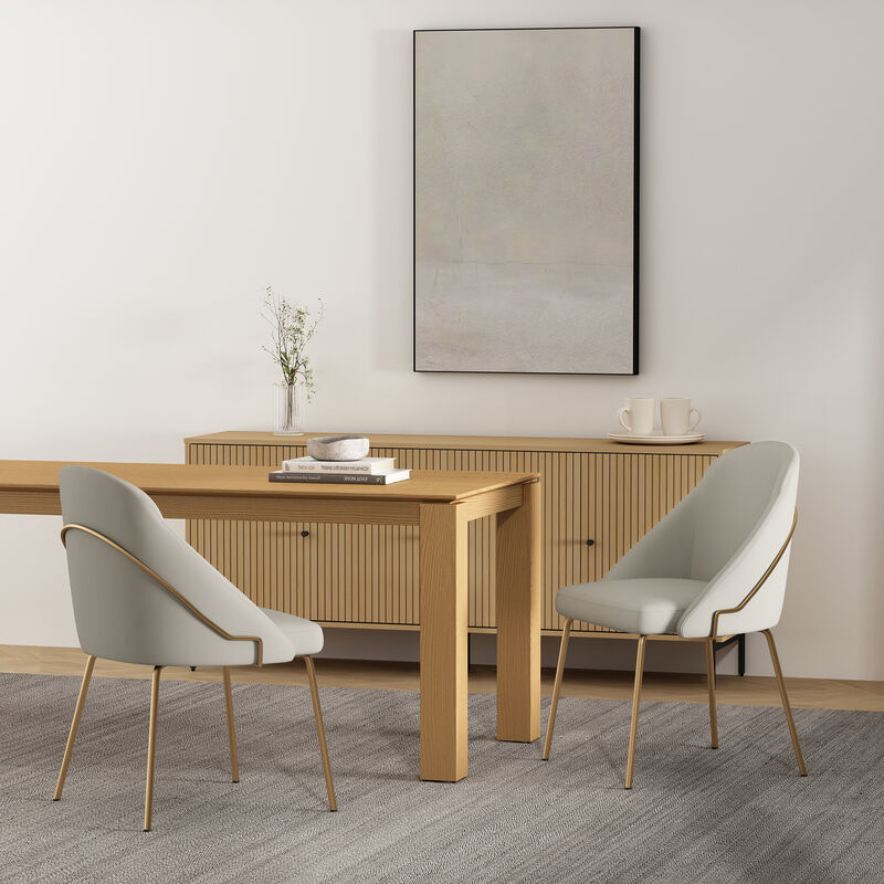 Gracie Dining Chairs in Gray and Gold (Set of 2)