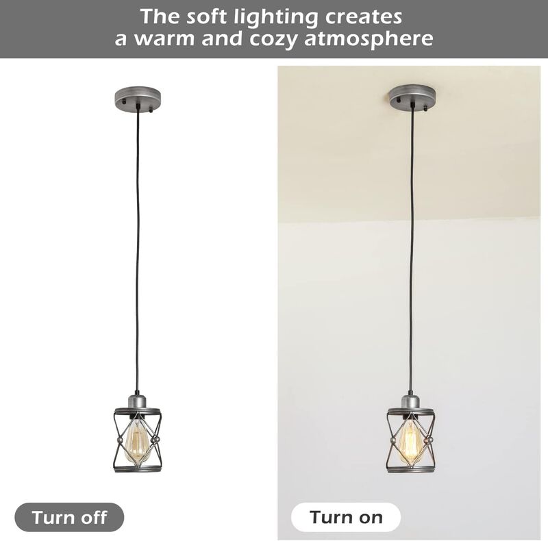 Industrial Pendant Lighting for Kitchen Island, Dining Room, and Bedroom