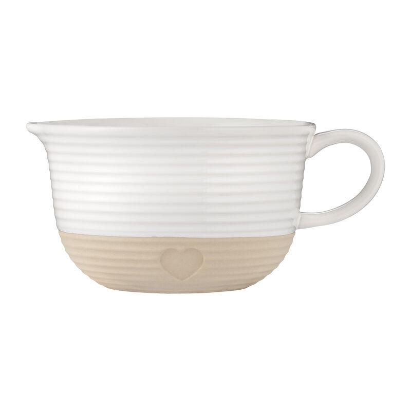 Mason Cash Rustic Charm Batter Bowl, Stoneware Mixing Bowl with Handle & Pour Spout image number 0