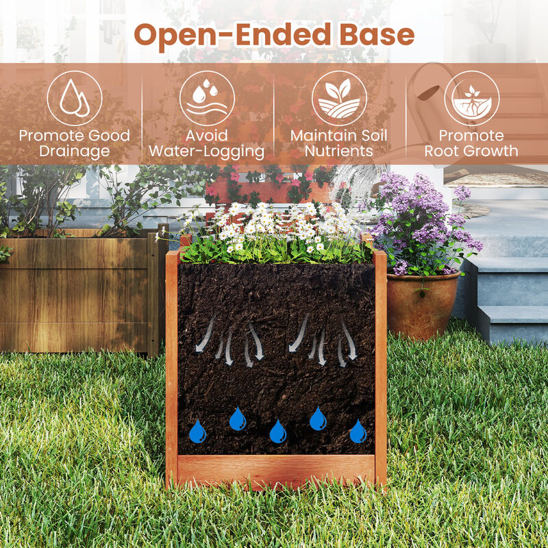 Wood Raised Garden Bed with Trellis for Vegetables, Herbs, and Flowers image number 5