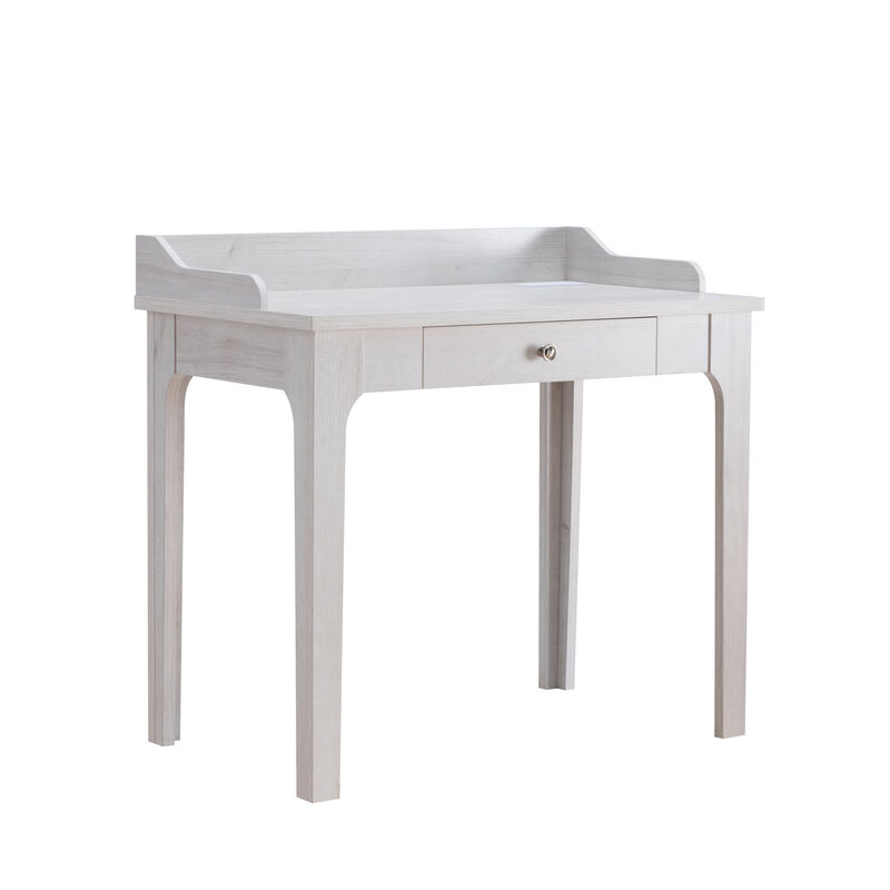 White Oak Home Office Desk with One Catch all Drawer and USB/Power Outlet