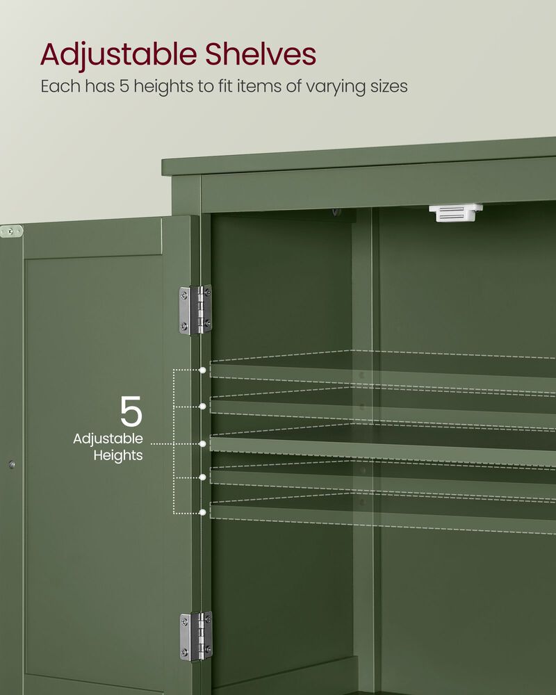 Versatile Bathroom Floor Storage Cabinet with Adjustable Shelves and Stylish Finish