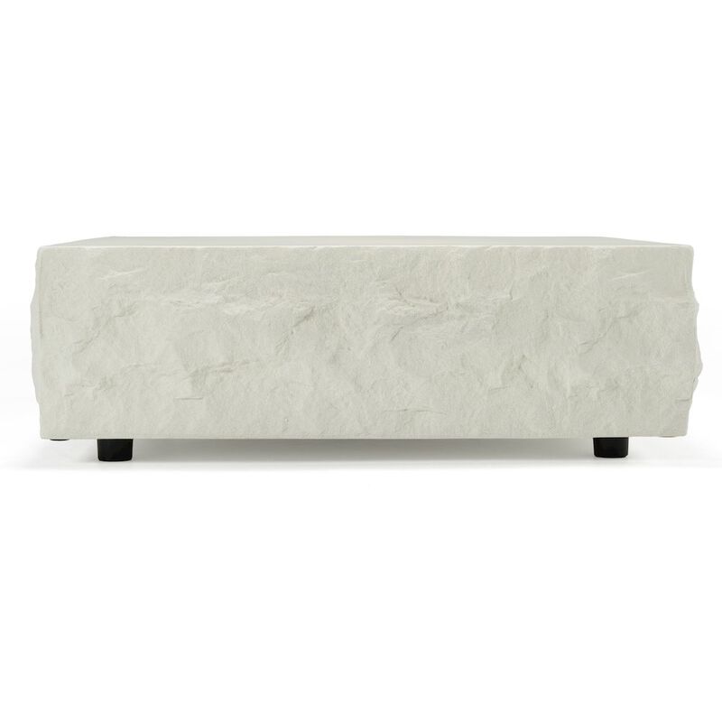 Modrest Quarry - Modern Off-White Square Coffee Table