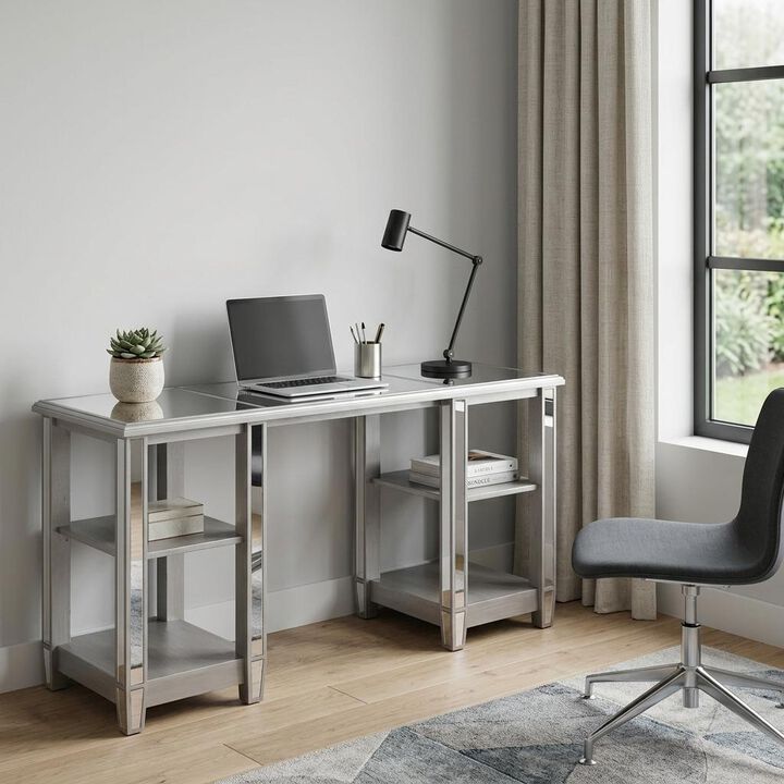 HomeRoots 50" Silver Wood Mirrored
