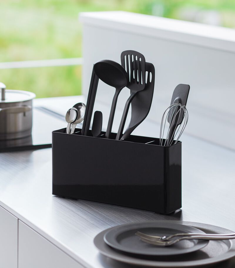 Utensil & Thin Cutting Board Holder - Steel image number 1