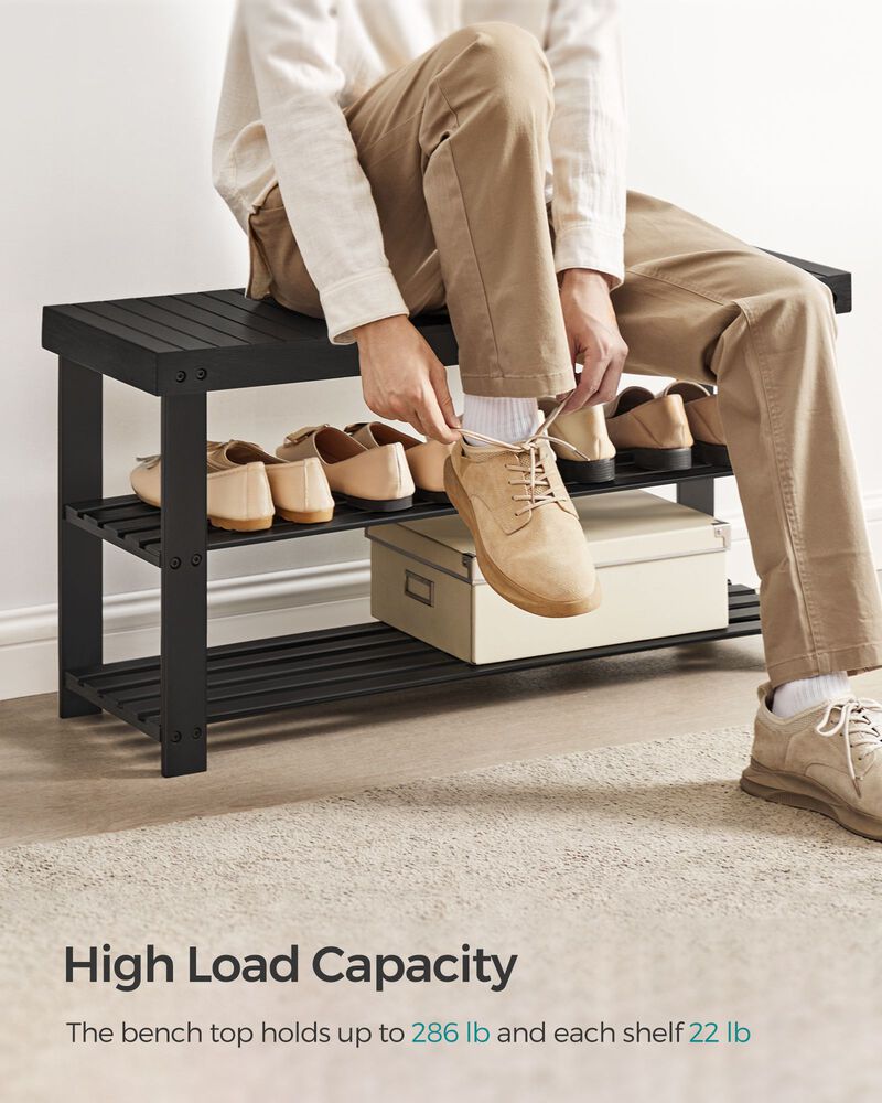 Freestanding 3-Tier Wicker Shoe Rack – Lightweight Shoe Organizer for Bedroom, Apartment or Small Spaces