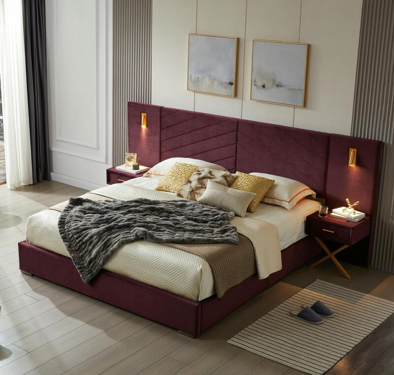 Nunmuk Velvet Upholstered Platform Bed image number 1