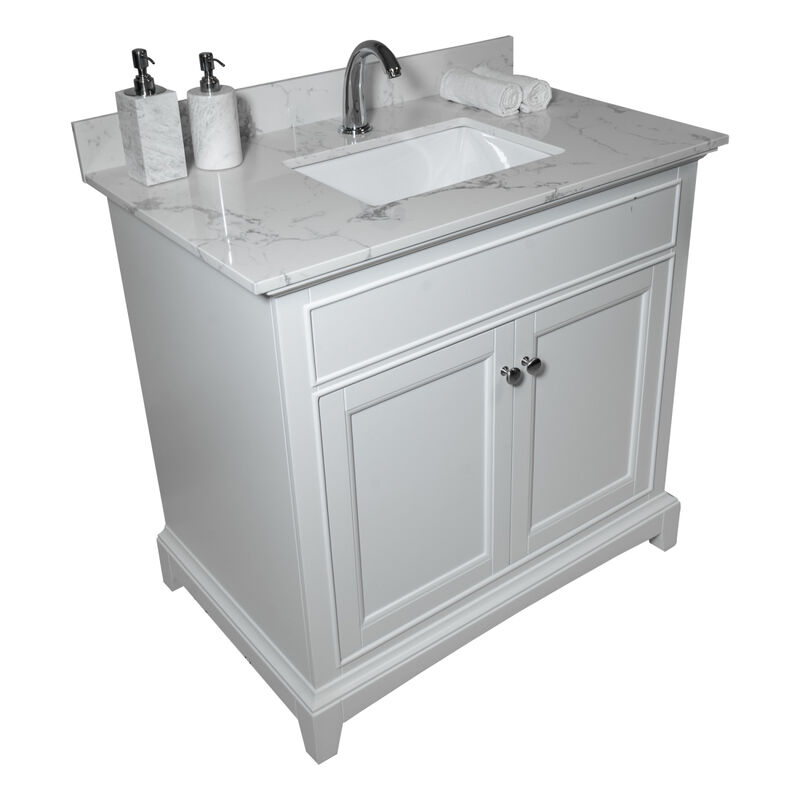 37 Inch Bathroom Vanity Top Stone Carrara New Style Tops With Rectangle Undermount