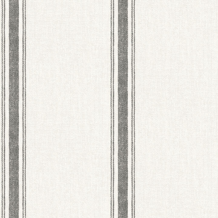 Linette Black Fabric Stripe Wallpaper (Set of 2)