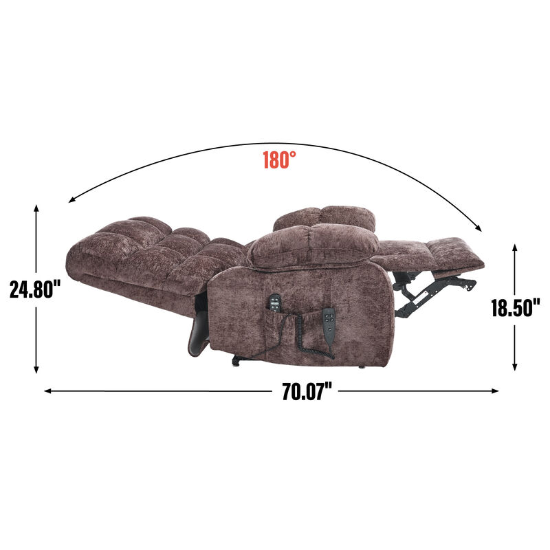 Heavy-Duty Lift Recliner Chair with Power-Remote, Heat & Massage