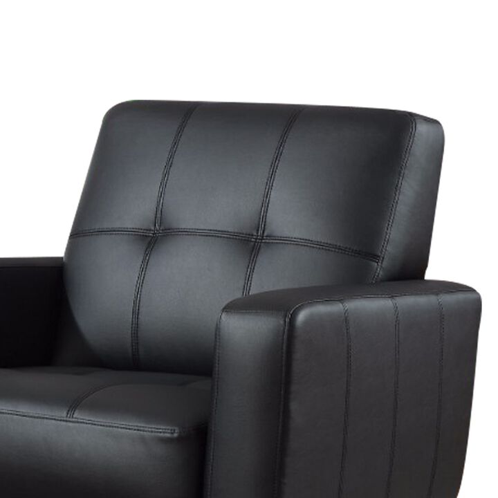 High toned Accent Chair, Black-Benzara