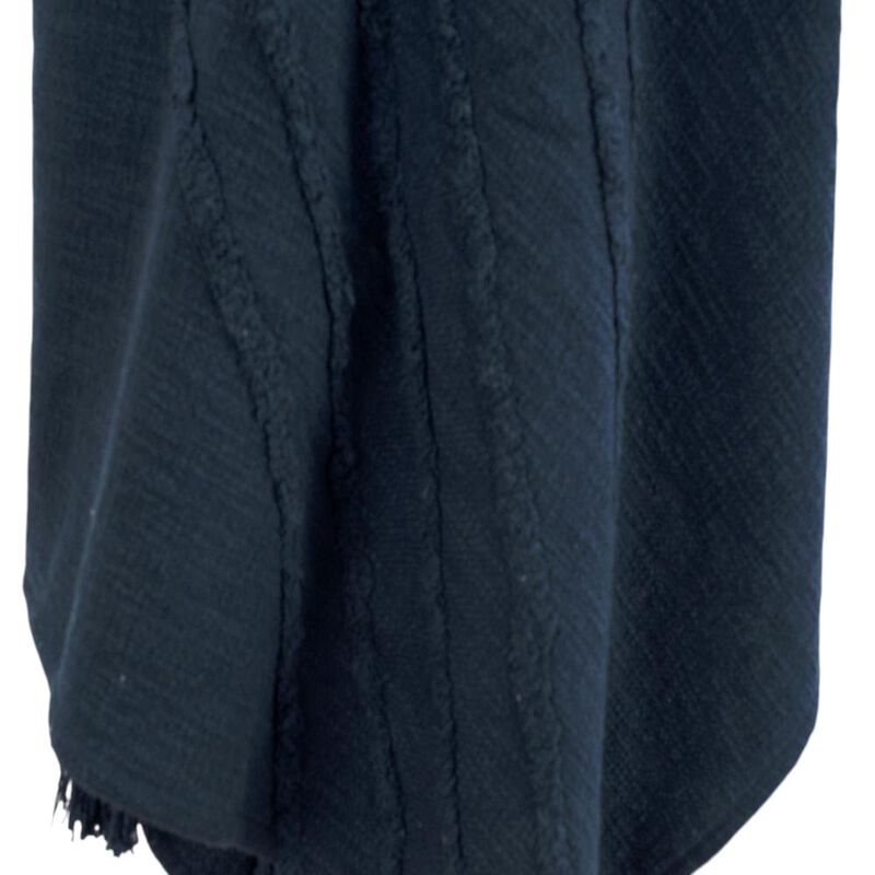 HomeRoots 50" X 60" Blue Cotton Woven Geometric Throw Blanket with Tassels image number 3
