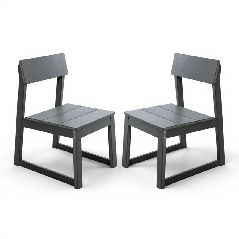 WOW PIONEER Outdoor Living Collection Dining Side Chairs 2 Pack All Weather HDPE Indoor Outdoor Patio Garden Seating image number 3