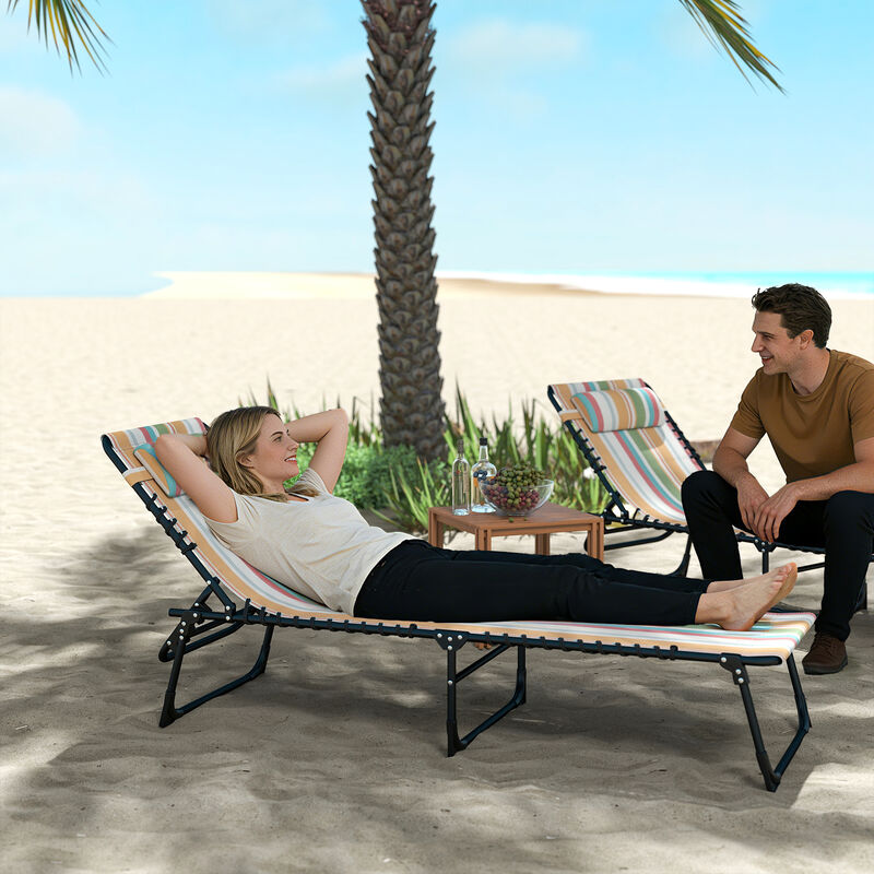 Hivvago Foldable 4-Position Chaise Lounge image number 1