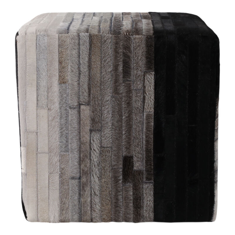 Hair On Hide Patchwork Ottoman image number 3