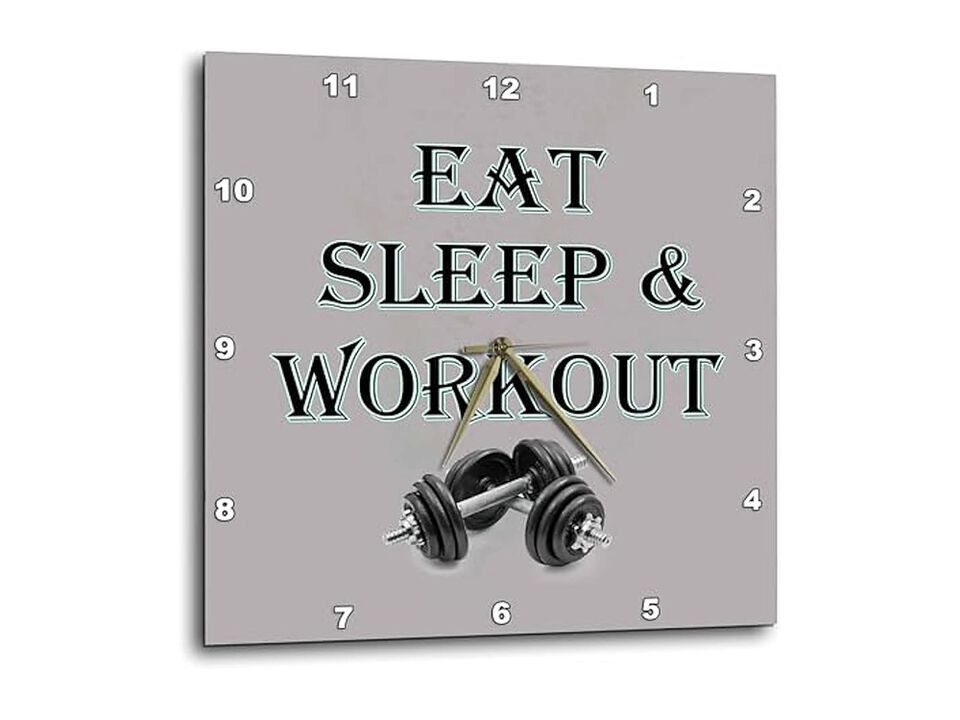 Eat Sleep Workout Gym Sport Popular Wall Clock 15 Inch Home Decor