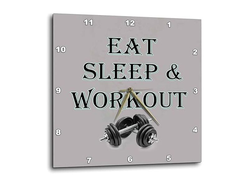 Eat Sleep Workout Gym Sport Popular Wall Clock 15 Inch Home Decor image number 0