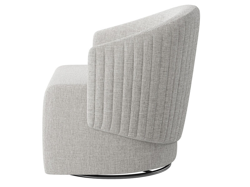 BELLEZE Swivel Accent Chair, Modern Upholstered Swivel Armchair 360 Degree Barrel Chair Comfy Corner Chair for Living Room Bedroom - Malta (Light Grey)